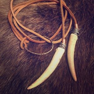 Hand made authentic deer antler necklace